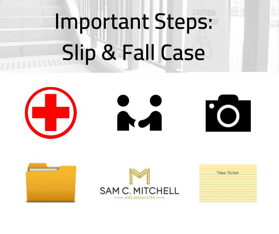 important steps: slip & fall case infographic