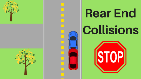 Rear End Collisions - 40% Of All Car Crashes, Sam C. Mitchell And Associates cartoon image of a rear end collisions